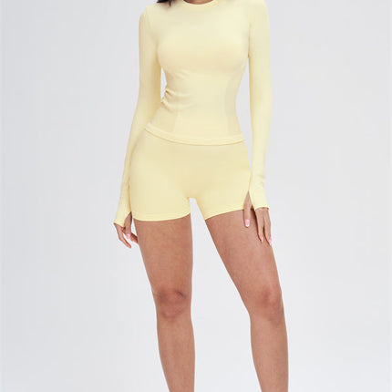 The Whim Long Sleeve T-shirt Shorts 2-Piece Set