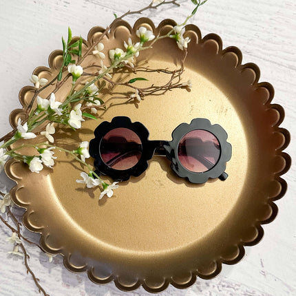 Black Flower Sunglasses for Girls