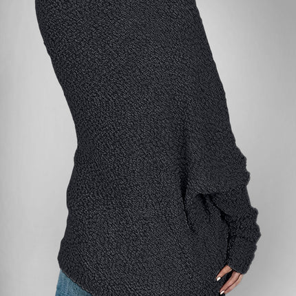 Velvet Bloom Pocketed Open Front Long Sleeve Women Cardigan