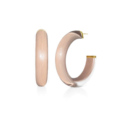 Medium Illusion Hoop Earrings in Neutrals