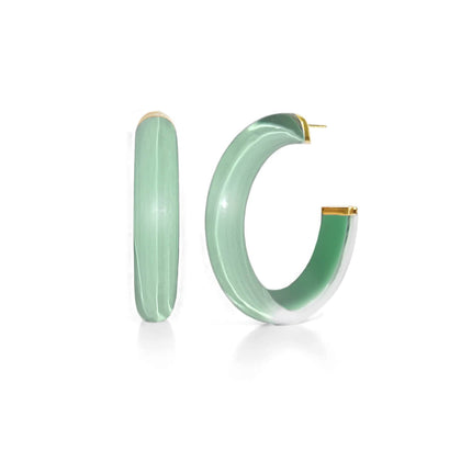 Medium Illusion Lucite Hoop Earrings