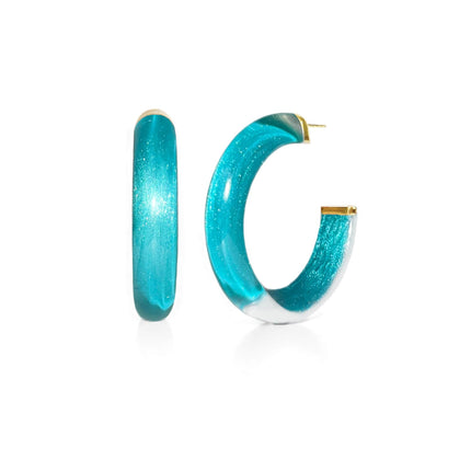 Medium Illusion Lucite Hoop Earrings