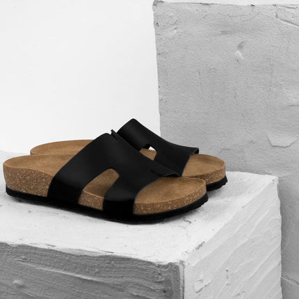 Liora by LEON- Women’s Leather Slide- One‑Piece Leather Comfort Sandal