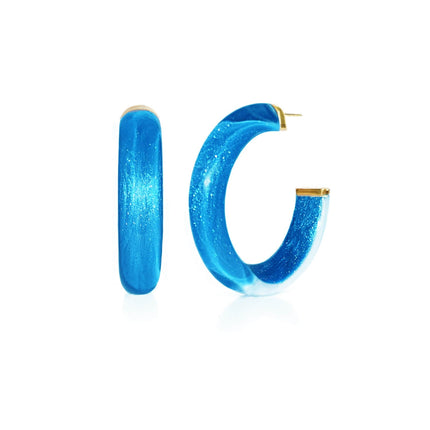 Medium Illusion Lucite Hoop Earrings
