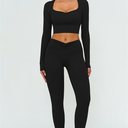 The Lushness Long Sleeve Crop top Leggings 2-Piece Set