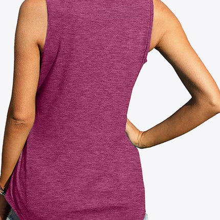 Curved Hem Square Neck Women Tank