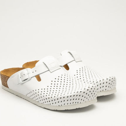 Edita by LEON– Women’s Leather Clog- Orthopedic Cork-style Clog with Adjustable Buckle