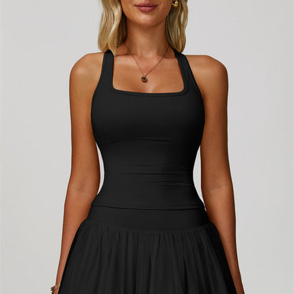 The Dynamic Crop Top Mesh Tennis Skirt 2-Piece Set