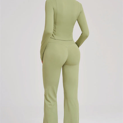 The Sizzle Zip Jacket Flared Leggings 2-Piece Set