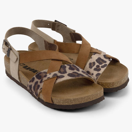 Noa by LEON- Women’s Leather Sandal- Ankle Strap with Adjustable Buckle & Arch Support