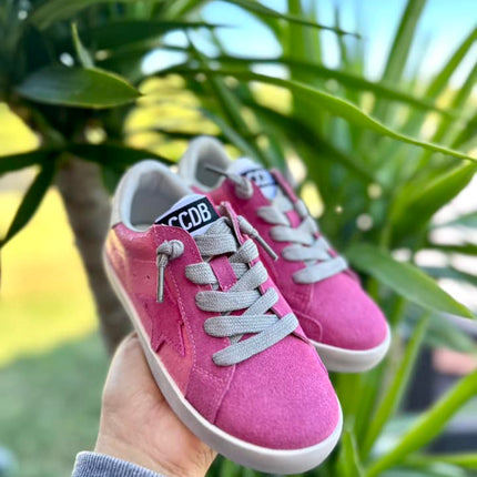 Pink Suede Star Sneakers