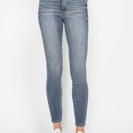 Judy Blue Full Size Tummy Control Contrast Wash Women Skinny Jeans