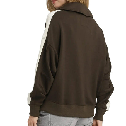 Color Block Polo Sweatshirt