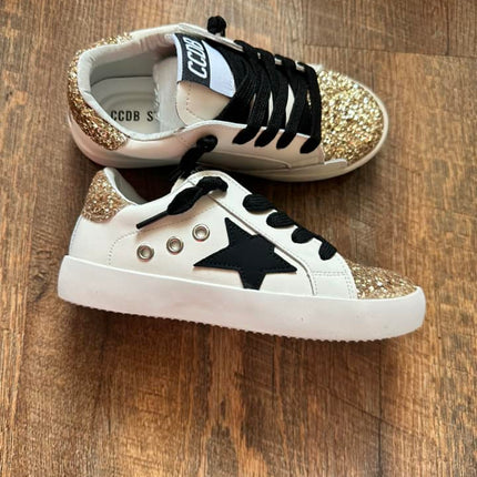 Black Star Gold Glitter Accent