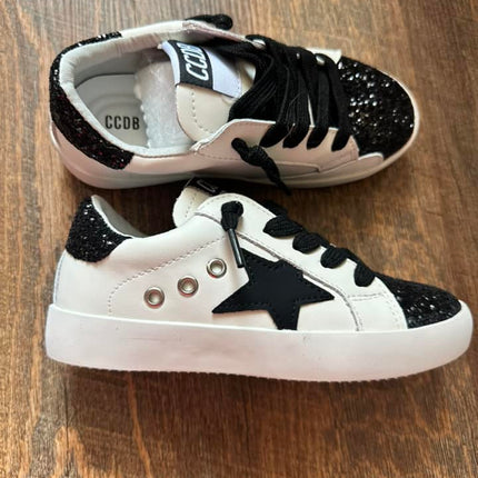Black Star with Black Glitter Accent