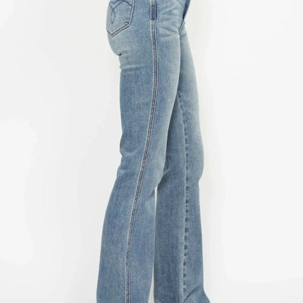 Judy Blue Full Size Tummy Control Back Embroidered Pocket Bootcut Women Jeans Plus Size