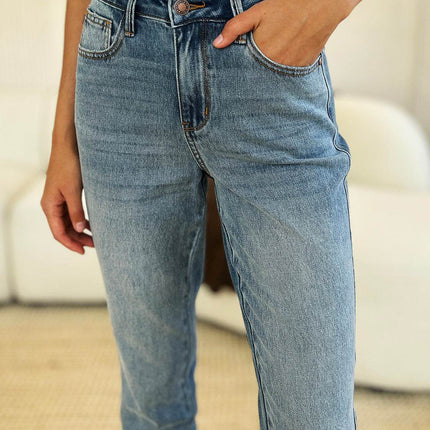 Judy Blue Full Size Mid Rise Rigid Magic Release Hem Women Jeans