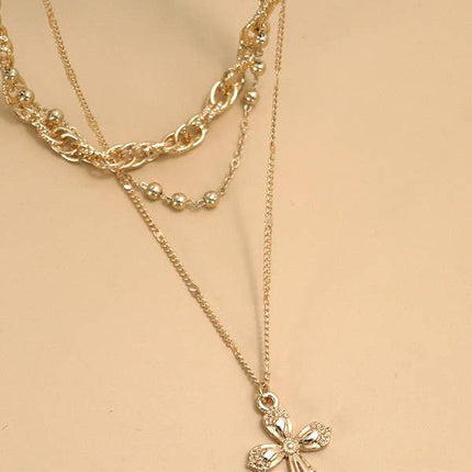 MULTILAYER CROSS PENDANT NECKLACE | 80N1014