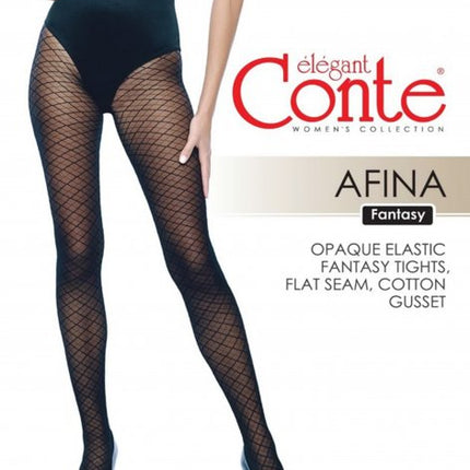Conte Afina 30 Den - Fantasy Women's Tights with a geometric diamond pattern (19С-105СП)