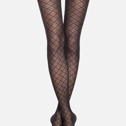 Conte Afina 30 Den - Fantasy Women's Tights with a geometric diamond pattern (19С-105СП)