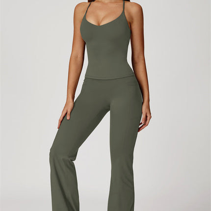 The Propel Crop Top Flared Leggings 2-Piece Set