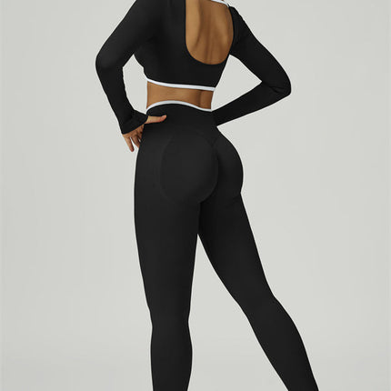 The Prime Line Long Sleeve Crop Top Leggings 2-Piece Set