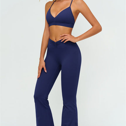 The Lushness Y-Back Sports Bra Flared Leggings 2-Piece Set