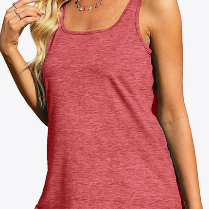 Curved Hem Square Neck Women Tank