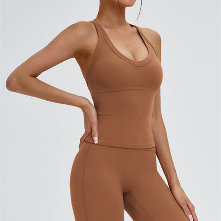 The Slate Cross Back Top Flared Leggings 2-Piece Set