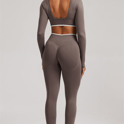 The Elevate New Long Sleeve Crop top Leggings 2-Piece Set