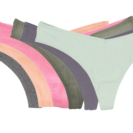 Cotton Rib Thong Surprise 6 Pack, XS-2X