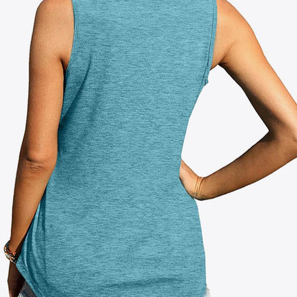 Curved Hem Square Neck Women Tank