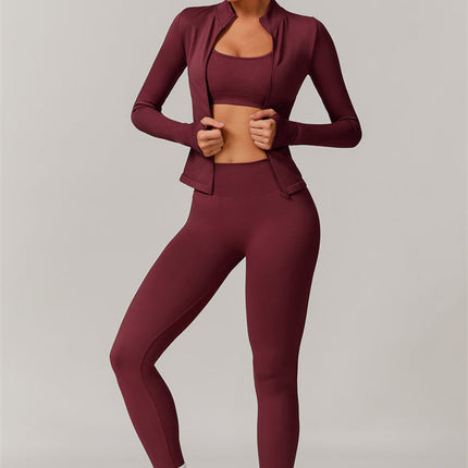 The Nova Luxe Jacket Sports Bra Leggings 3-Piece Set