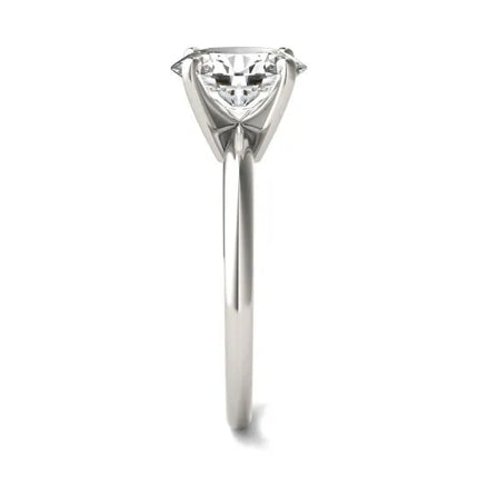 2.00 CTW AGI Certified  Oval Lab Grown Diamond Solitaire Engagement Ring in 14K White Gold (G-VS)