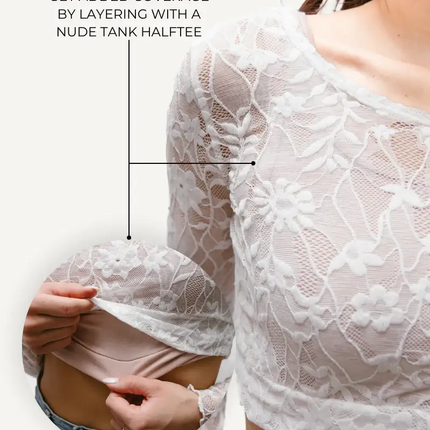 Full Lace Long-Sleeved Halftee