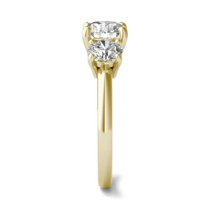 3 CTW AGI Certified Lab Grown Diamond (G-VS) Three Stone Engagement Ring in of 14K Gold
