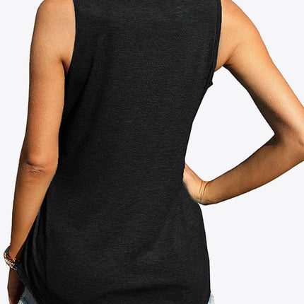 Curved Hem Square Neck Women Tank
