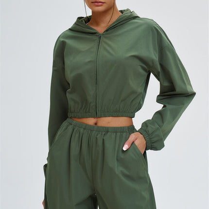 The Svelte UV protection Crop Hoodie Sweatpants 2-Piece Set