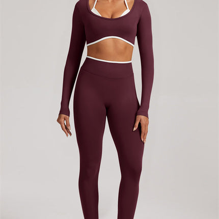 The Elevate Long Sleeve Crop top Leggings 2-Piece Set