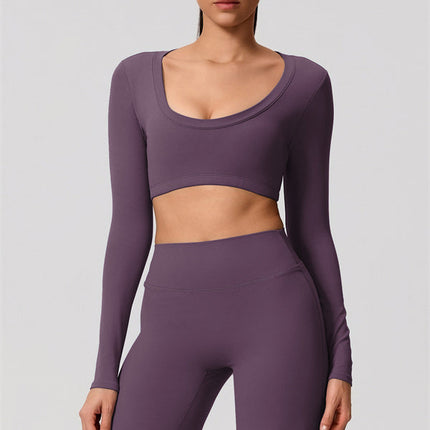 The Nestle Long Sleeve Crop Top Straight Leg Pants 2-Piece Set