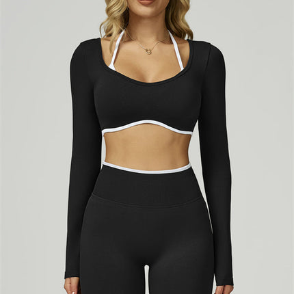 The Prime Line Long Sleeve Crop Top Leggings 2-Piece Set