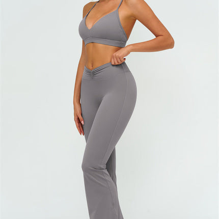The Lushness Y-Back Sports Bra Flared Leggings 2-Piece Set