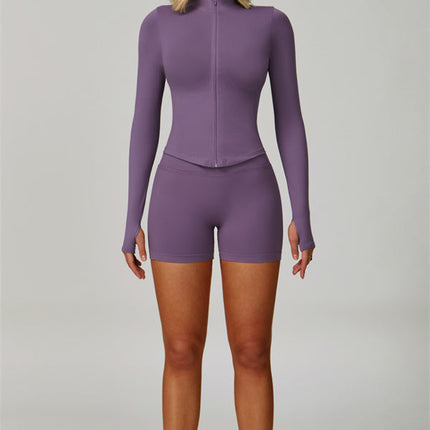 The Empower Jacket Sports Bra Shorts 3-Piece Set