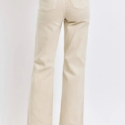 Judy Blue Full Size High Waist Distressed Wide Leg Women Jeans