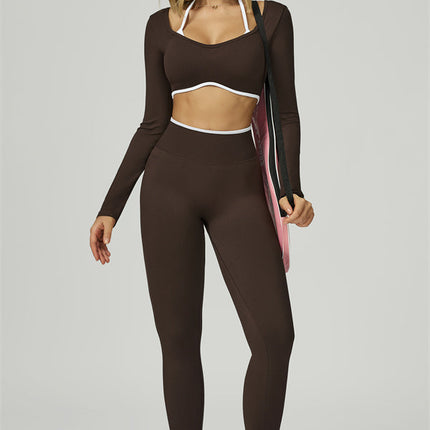 The Prime Line Long Sleeve Crop Top Leggings 2-Piece Set
