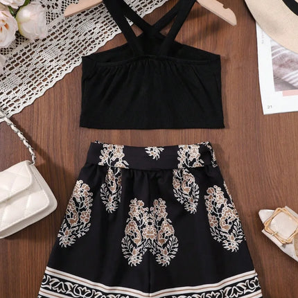Children's Cami and Printed Pants Set