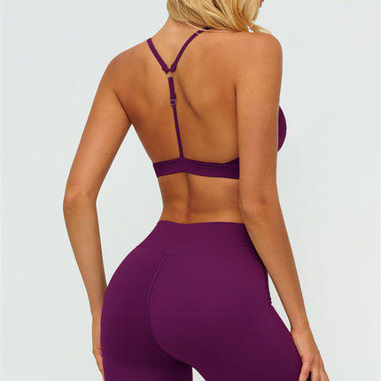 The Lushness Y-Back Sports Bra Flared Leggings 2-Piece Set