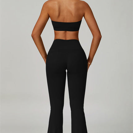 The Bold Halter Sports Bra Flared Leggings 2-Piece Set