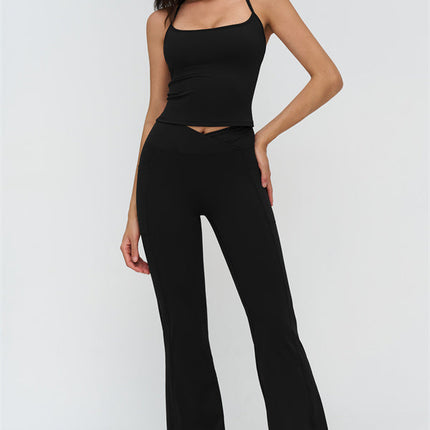 The BoldFit Crop Top Flared Leggings 2-Piece Set