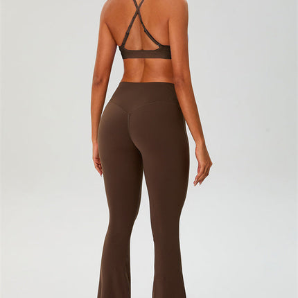 The Ember Sports Bra Crop Top Flared Leggings 3-Piece Set